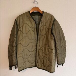 Olive Green Quilted Men's Jacket Liner